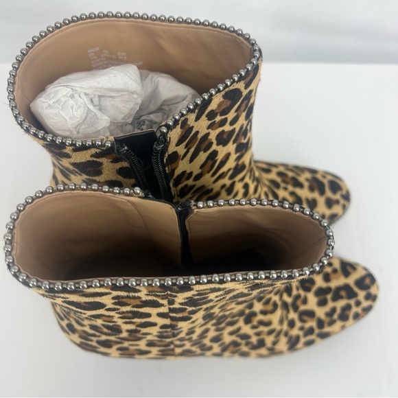 COACH Drea Beadchain Leopard Block Heel Almond Toe Ankle Boots Sz 11 - Picture 5 of 13